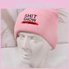 Knit Hat With Shit Show Letters Embroidered For Autumn Winter Warmth Street Fashion