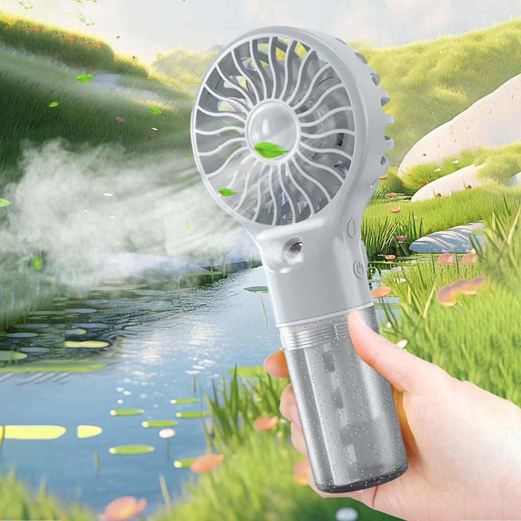 Rechargeable Handheld Fan with Spray - Portable Personal Fan for Outdoor Activities, Travel,