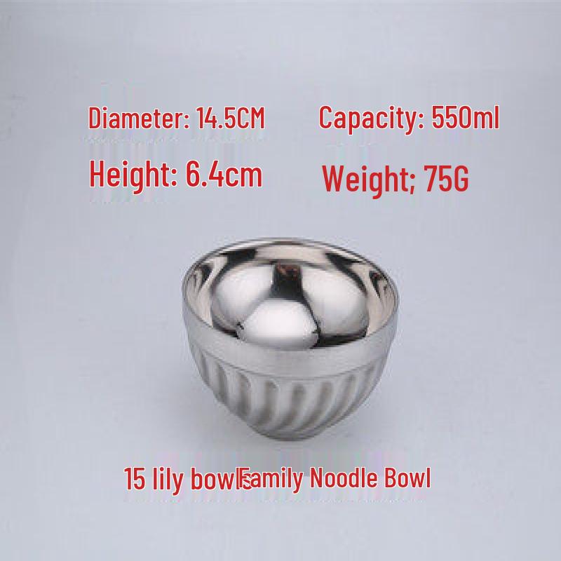 Sweet Elegant Double-Layer Stainless Steel Insulated Bowls