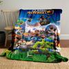 Fantasy characters in battle scenes with bright colors and dynamic action. for all seasons blanket lunch break throw gift