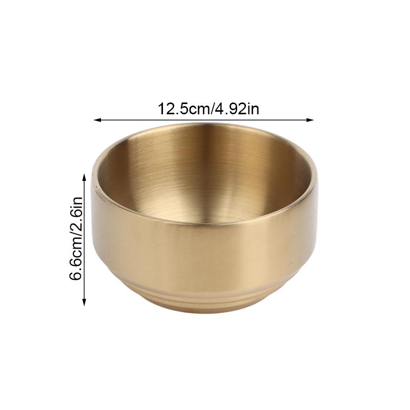 Stainless Steel Korean Style Food Storage Bowl For Rice, Snacks & Meal Prep,Double-layer Thick Durable