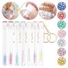 1 Set Eyelash Brush with Rhinestone Buckle Fashion Special Pipe Cosmetic Tool Plastic Faux Crystal Eyelash Brush for Female