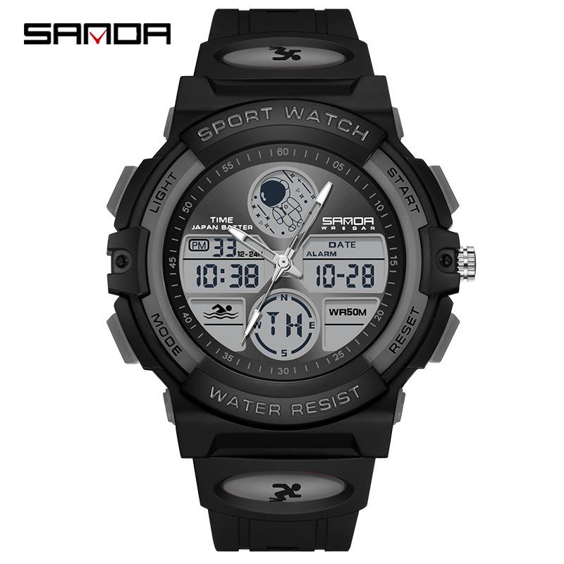 Sanda Astronaut Series Luminous Waterproof Panda Watch - Unisex Youth Fashion Trend