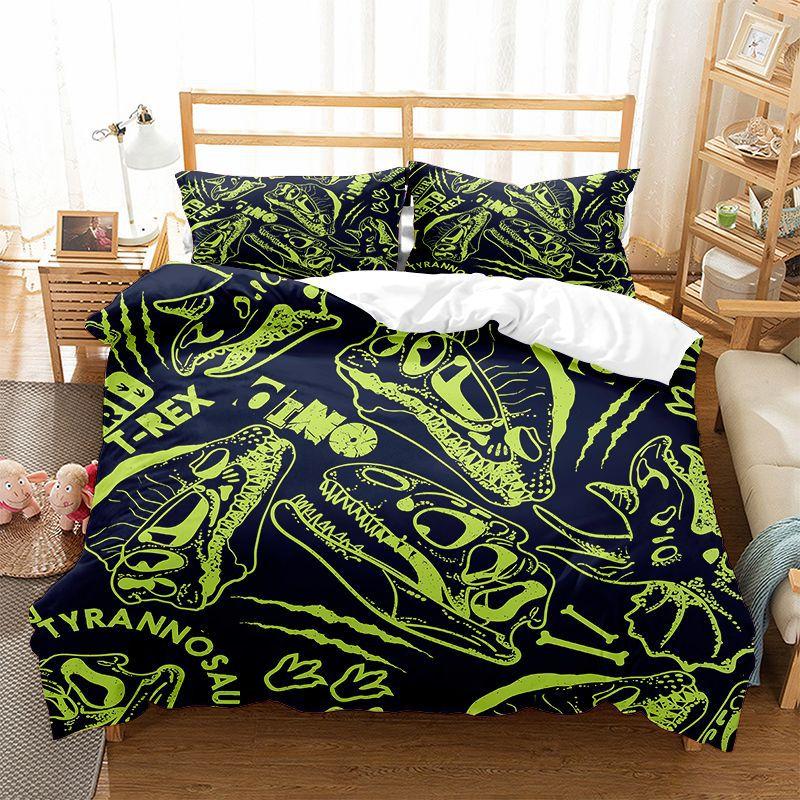 Dinosaur Duvet Cover Set Kids Bedding Set Full/Queen Size 3D Cartoon Animal Duvet Cover for Boys Girl Children Color Quilt Cover
