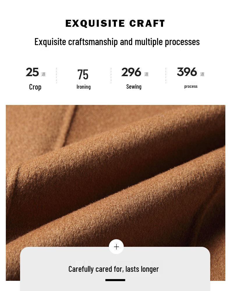 Cappotto di Lana Doppiopetto da Uomo di Media Lunghezza con Collo da Abito - Collezione Autunno/Inverno 2025