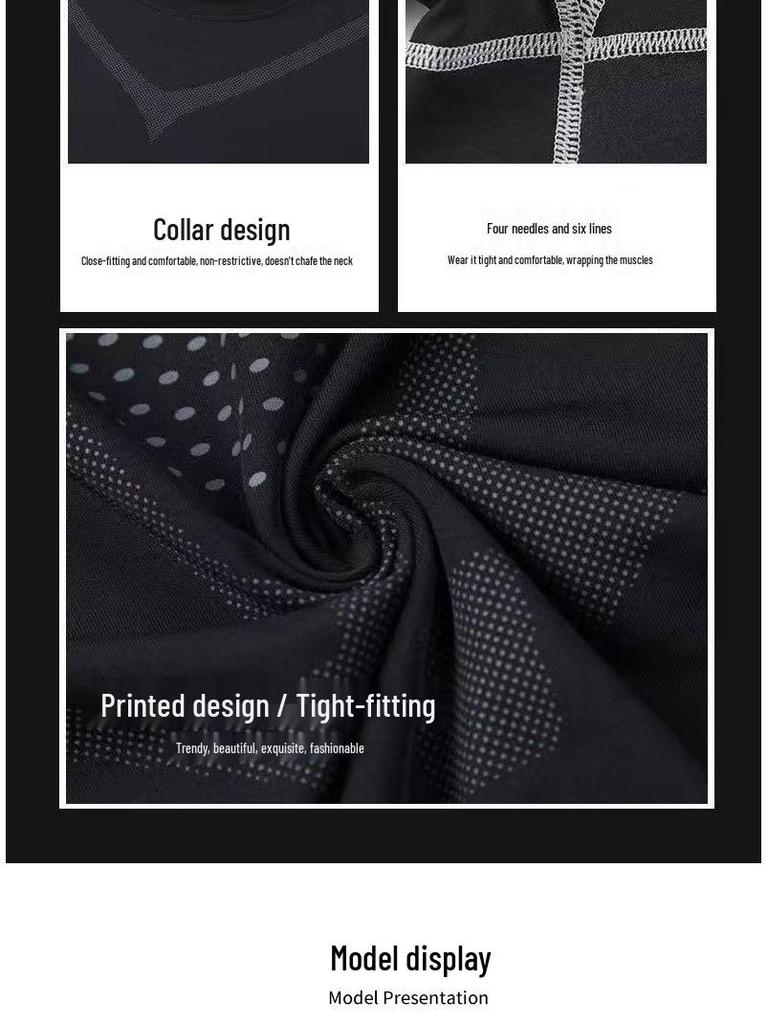 Tricou Sport Bărbați cu Uscare Rapidă și Compresie pentru Fitness, Alergare, Baschet și Fotbal