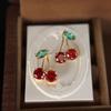Sweet Cherry Earrings Delicate Fruit Earrings Alloy Texture Pendant Earrings Suitable for Playful and Elegant Style