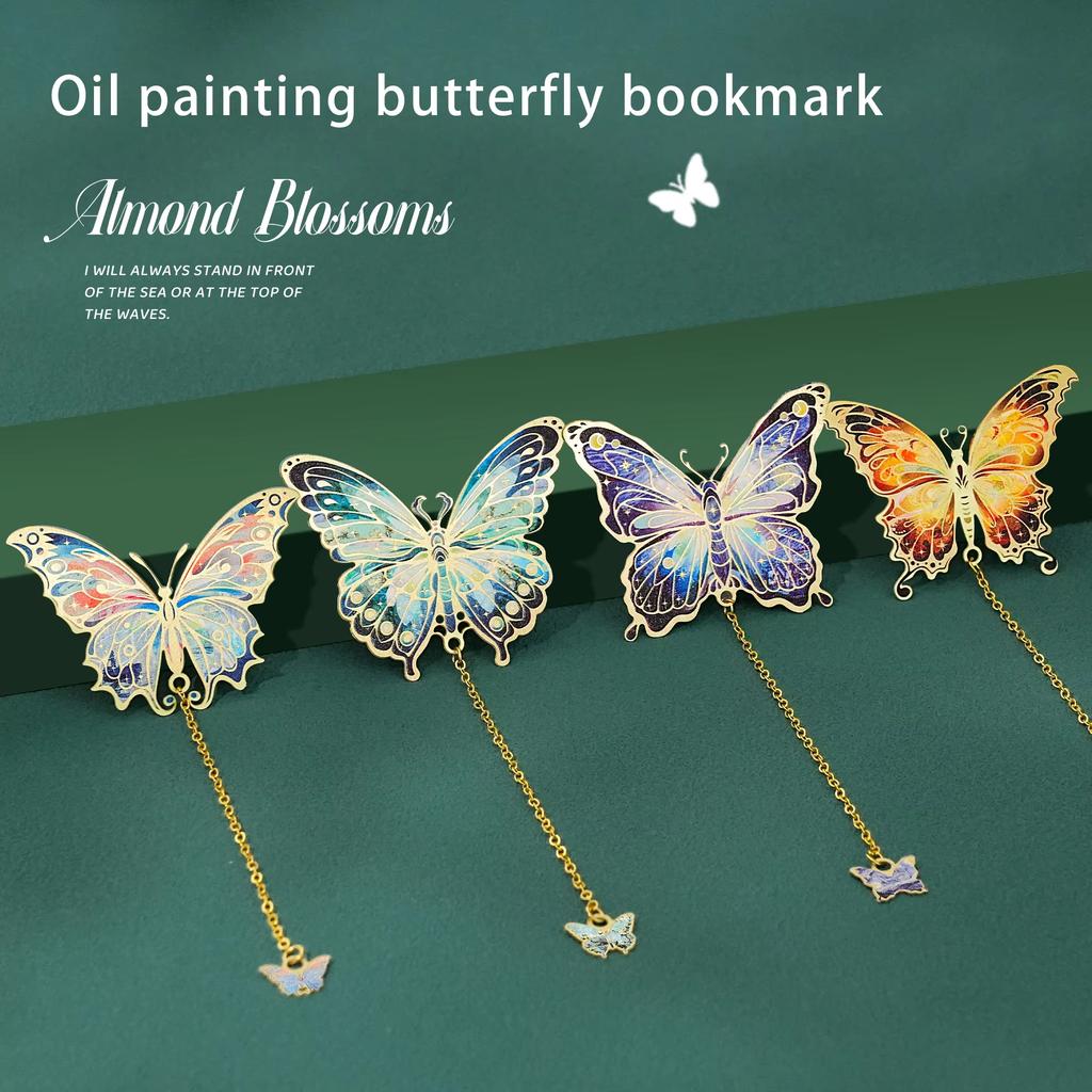 Vintage Butterfly Metal Bookmark With Long Tassel Creative Stationery Gift For Book Lovers Readers Teachers Students School Gift