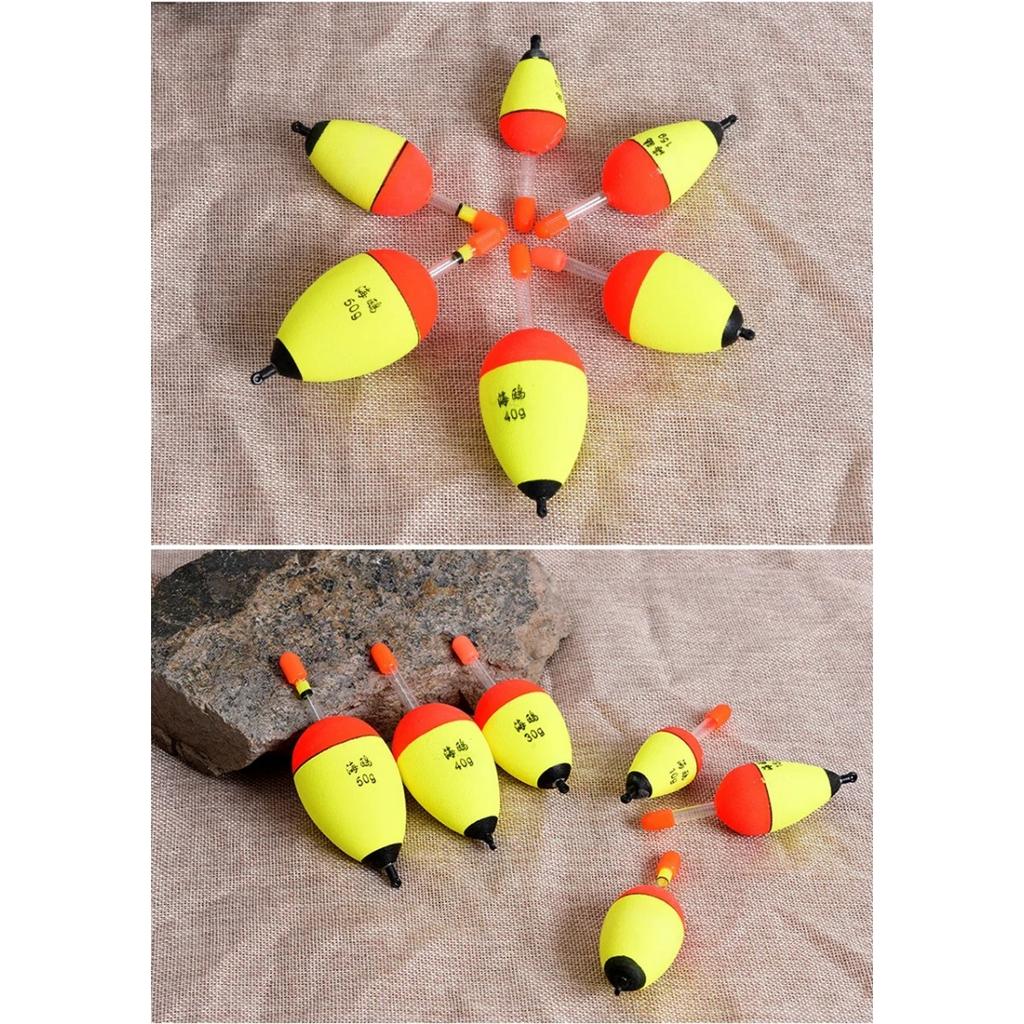 6Pcs/lot EVA Fishing Floats for Sea Fishing Bobber Large Belly Floating for Effective Bobbing Striking Rock Fishing Light Stick 260319