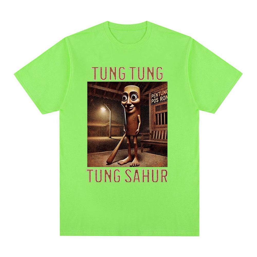 Tung Tung Tung Sahur Italian Brainrot Funny Meme T-shirt Men Clothing Fashion Humor T Shirts Summer Cotton O-Neck Tops T Shirt