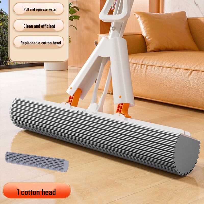 Freihändige Doppelfalt-Schwammwischmopp - Hohe Saugfähigkeit für Badezimmerböden