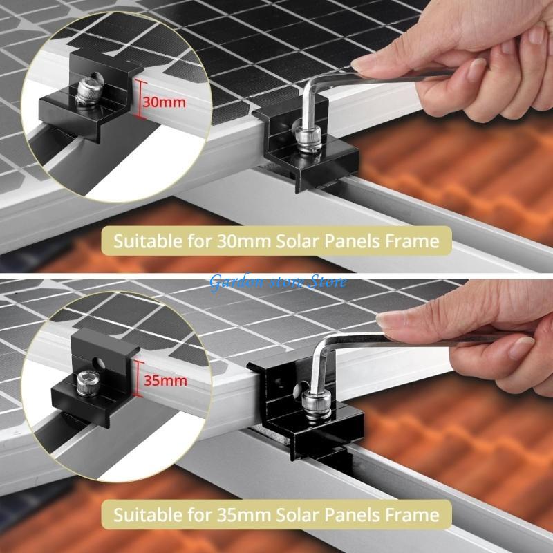 B0KB 6Pieces Aluminum Alloy Solars Panel Mounts for Home and Easy Installations