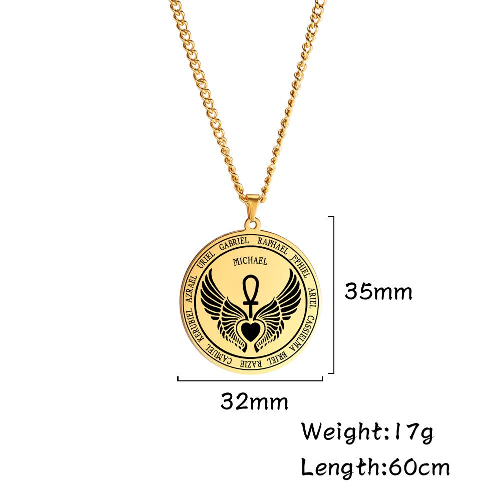 LIKGREAT Archangel Michael Necklace Seal of Solomon Spiritual Necklaces Good Luck Protection Amulet Stainless Steel Jewelry Gift
