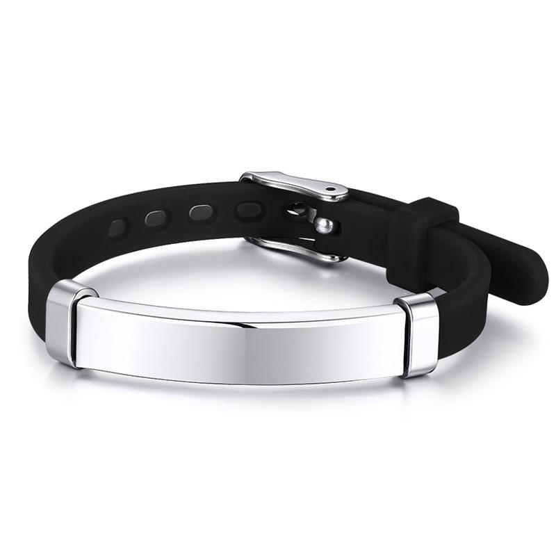Personalizza Braccialetti ID Medico di Allerta Personalizzati per Ragazzi Ragazze Acciaio Inossidabile Antiallergico Silicone Info di Promemoria di Emergenza