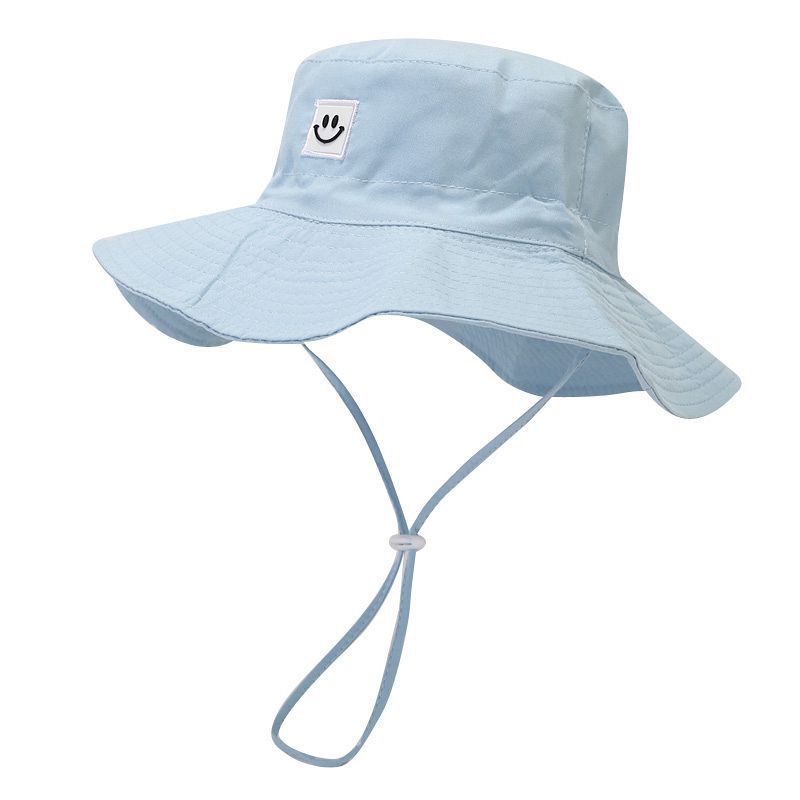 Baby Mädchen Kinder Sonnenhut mit einfarbigem lächelndem Gesicht Stickerei Design für Sommer Outdoor Schutz
