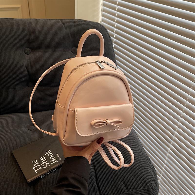 Korean version of fashion portable small bag women's 2025 new bow backpack casual schoolbag
