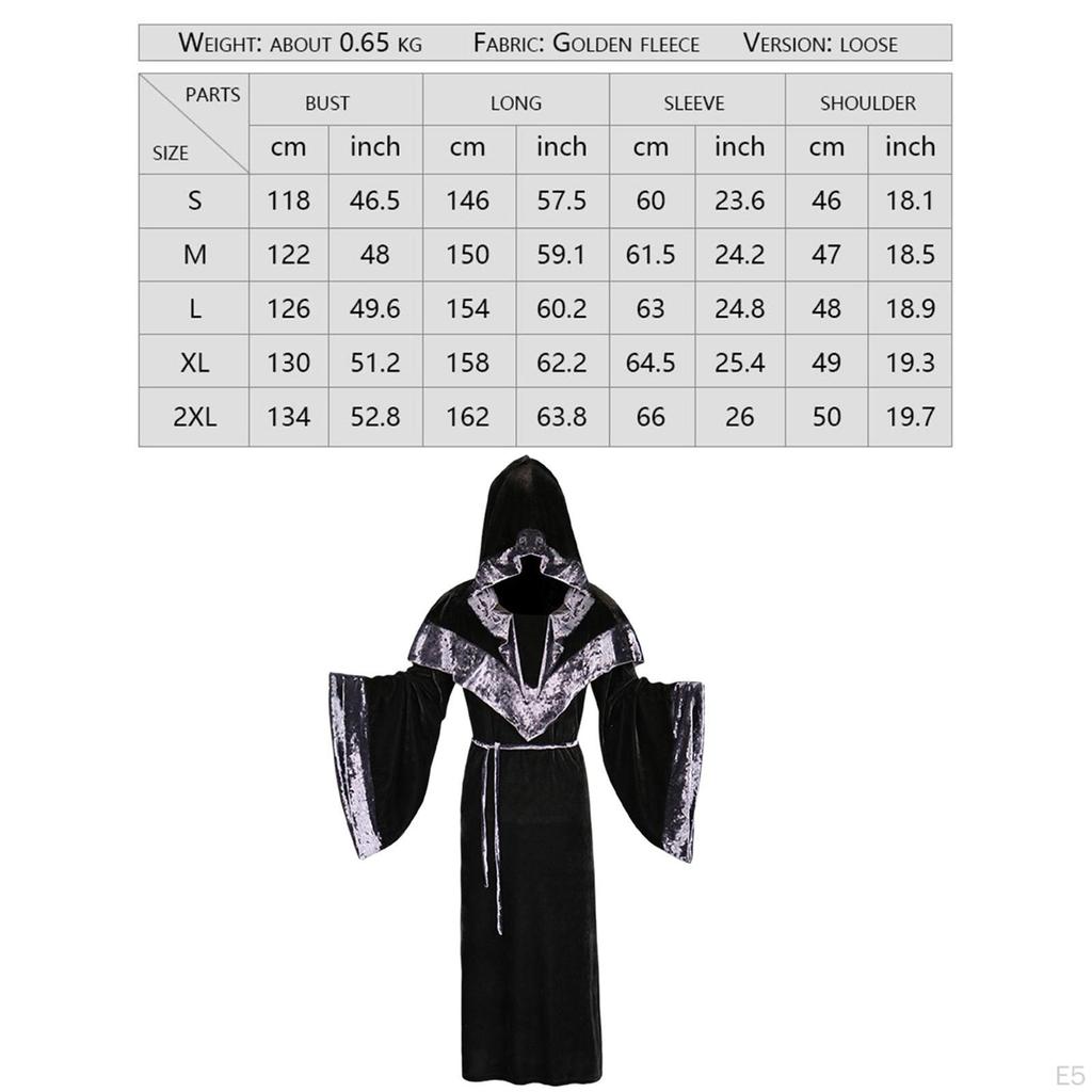 Full Length Hooded Velvet Cloak, Halloween Cape Costume for Devil Witch Fancy Cosplay