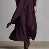 Women's European & American Embroidered Solid Color Long Sleeve Loose Autumn Dress Skirt