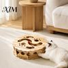 Wooden Cat Toys Interactive Toy with Rolling Balls, Durable Density Board Scratching Mental Stimulation for Cats Toy, Anxiety Relief Maze Track