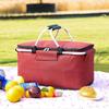 Thickened Insulated Picnic Basket with Aluminum Foil and Oxford Cloth, Folding Design, Includes Ice Pack