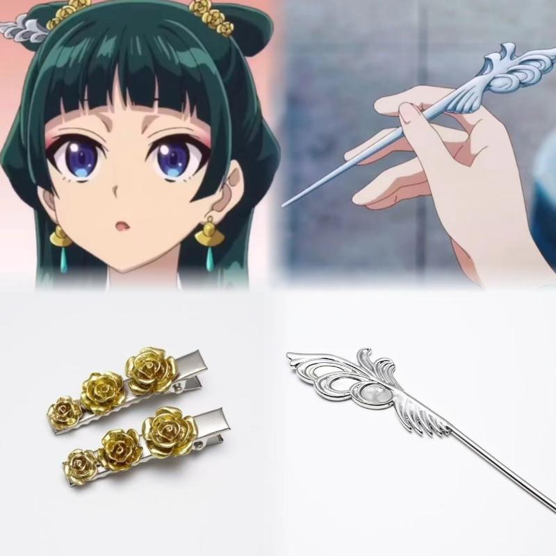 Anime Die Tagebücher der Apothekerin Maomao Kanzashi Haarnadeln Cosplay Zubehör Kopfschmuck Frauen Mädchen Halloween Requisiten Schmuck Geschenk