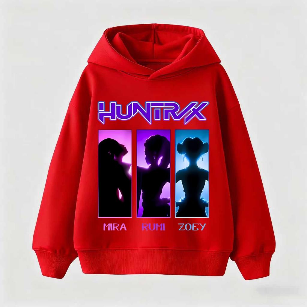 Bluza z kapturem dla dzieci K-pop Demon Hunters Bluzy Chłopcy Dziewczynki Długi rękaw Odzież wierzchnia Saja Chłopcy Nadruk Bluza z kapturem dla dzieci Bluzy