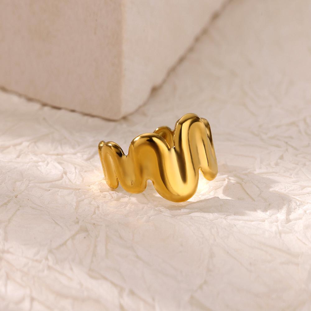 Double Heart Rings For Women Gold Color Stainless Steel Open Adjustable Ring Female Fashion Party Wedding Aesthetic Jewelry Gift