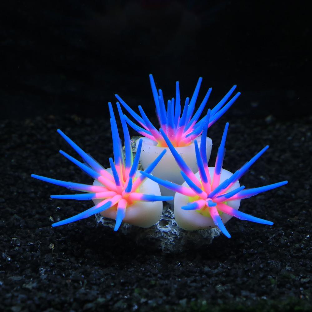 

Handicraft Aquarium Ornament Colorful Aquatic Plant Simulation Sea Anemone Fish Play синій