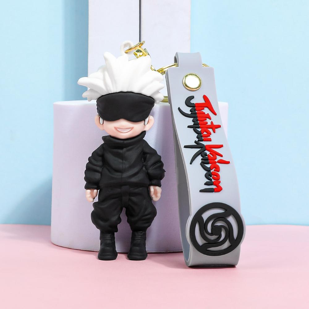 Jujutsu Kaisen 3D Silicone Keychain Set Anime Characters Gojo Yuji Itadori Megumi Fushiguro Keychain Bag Charm Backpack Pendant