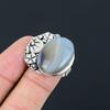 Natural Botswana Agate Gemstone 925 Silver Multi Stone Ring Size 8 For Girls