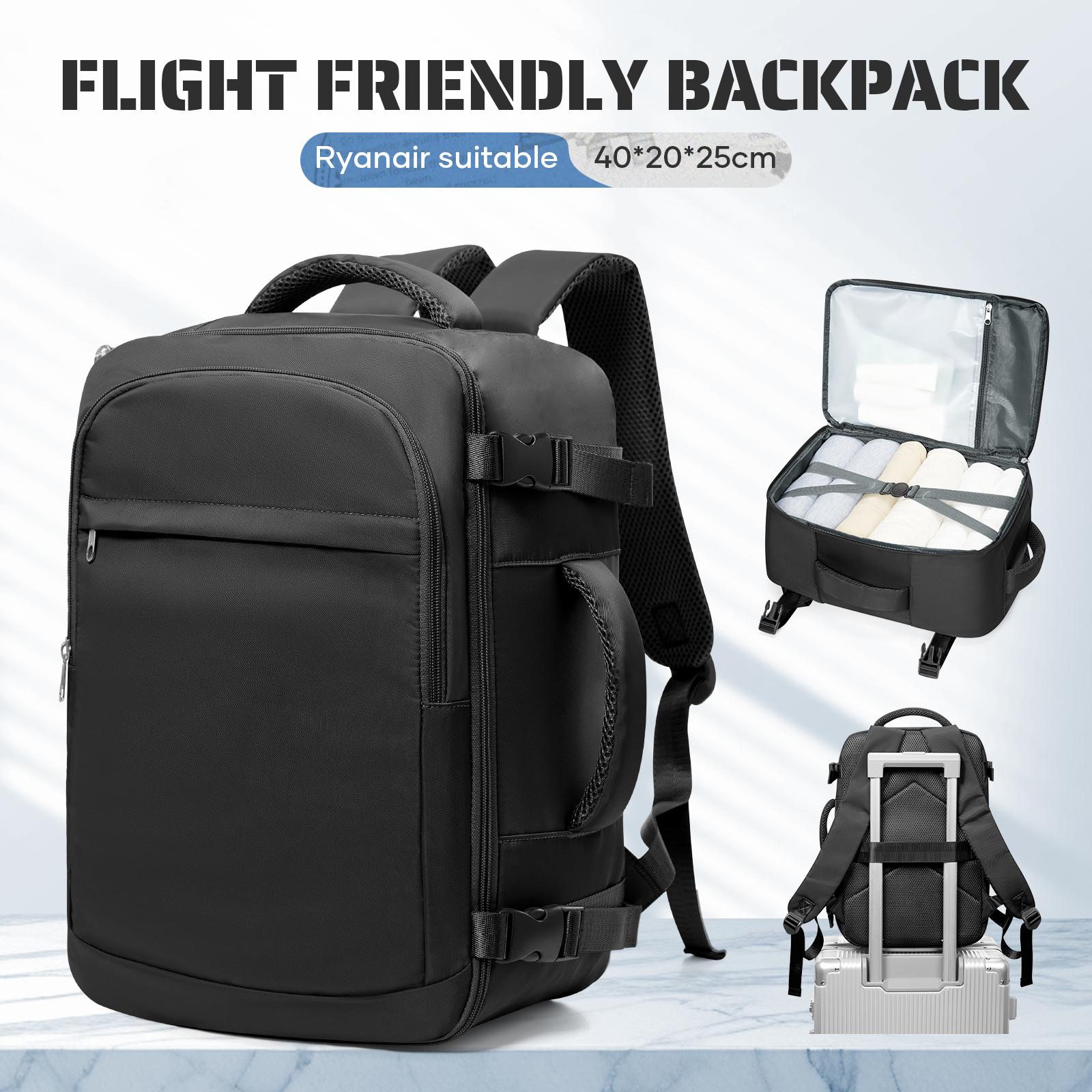 

Рюкзак 42x30x20 Ручная кладь Рюкзак для путешествий, Рюкзак для ноутбука для мужчин женщин Ручная кладь Рюкзак для отдыха, Дорожная сумка для самолета чёрный