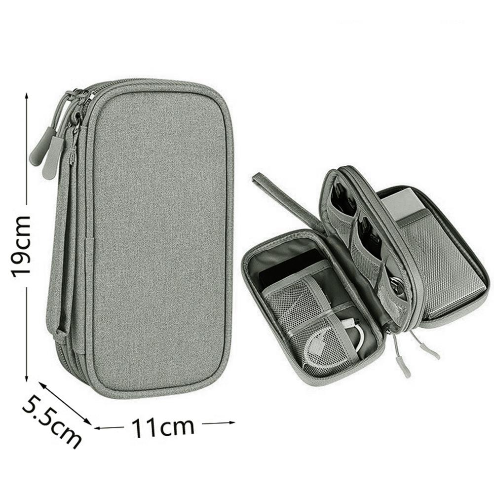 Portable Digital Organizer Bag with Multiple Compartments To Store Chargers Cables Power Banks and USB Devices Safely