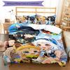 Set lenzuola con motivo personaggi Genshin Impact 3 pezzi set copripiumino include copripiumino e federe, decorazione camera da letto e regalo perfetti per tutte le stagioni