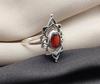 Red Garnet Ring: 925 Sterling Silver Boho Engagement Jewelry