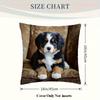 A Bernese Mountain Dog Puppy Pillowcase Cute Dog Design Polyester Fabric For Sofas, Beds, Cars, Living Room Cushion Cover