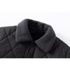 Men's Fleece-Lined Lapel Cotton Jacket - Casual, Warm Outerwear for Middle-Aged and Elderly Dads