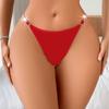 Sexy panties love decorative silver ribbon fine diamond one-piece low-rise women's thong
