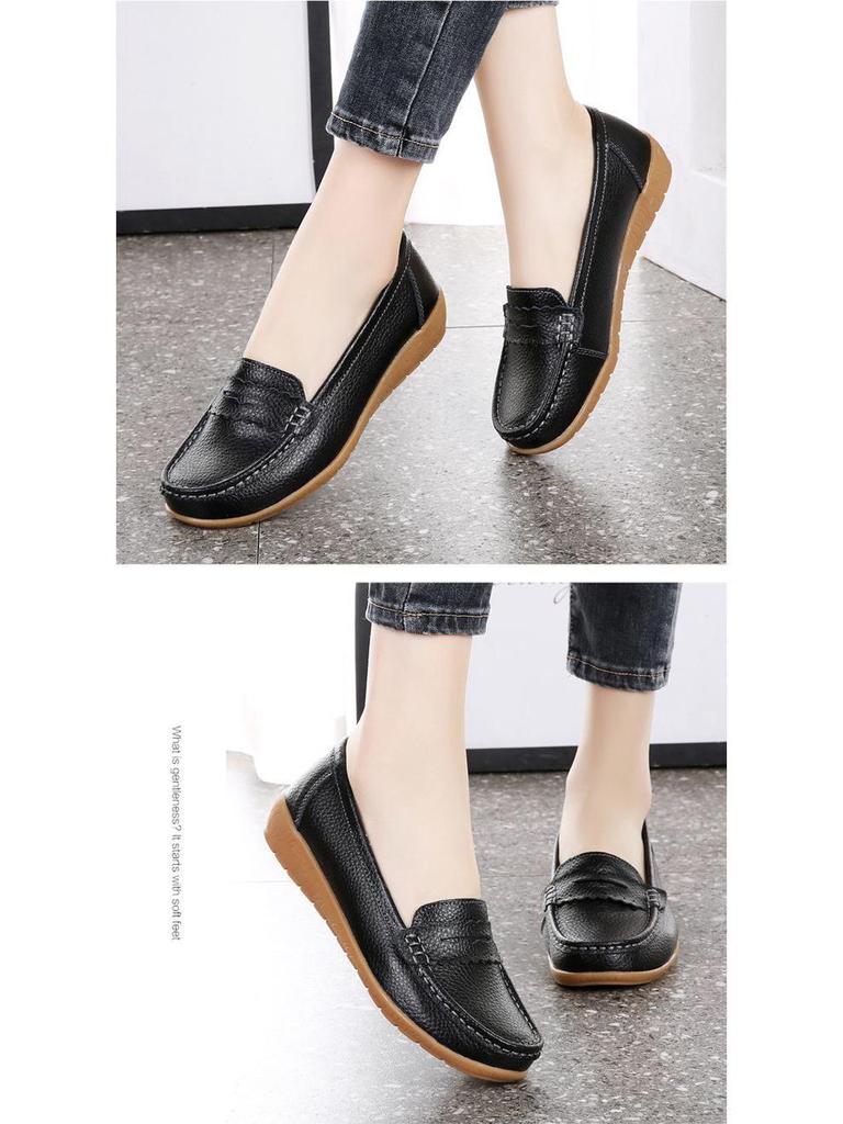 2025 Women's Genuine Leather Casual Shoes - Comfortable Soft Sole Mom Shoes