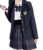 QOOLY High School Uniform Sailor Checkered Blazer and with for Matching School Graduation Halloween Size M 5-Piece Set, Suit, Skirt, Ribbon, Women,