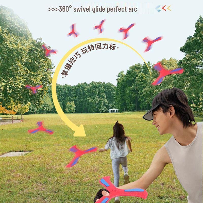 Nostalgic Toys: Glowing Soft Return Boomerang Frisbee for Kids - Luminous Outdoor Fun