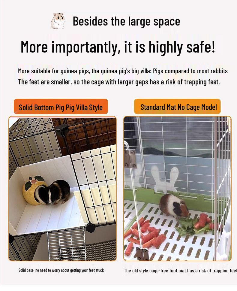 Guinea Pig Playpen & Indoor Villa - Extra Large Cage with Storage