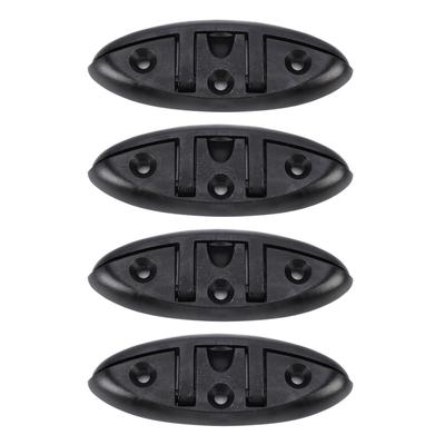 4 Pcs 5 In Boat Folding Cleat Nylon Boat Tie Down Cleat 6mm Thread Diameter for Boat Yacht RV Black