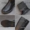 Women's Retro Leather Over-the-Knee Boots with Thick Sole and Velvet Lining - Versatile High-Top for Autumn/Winter