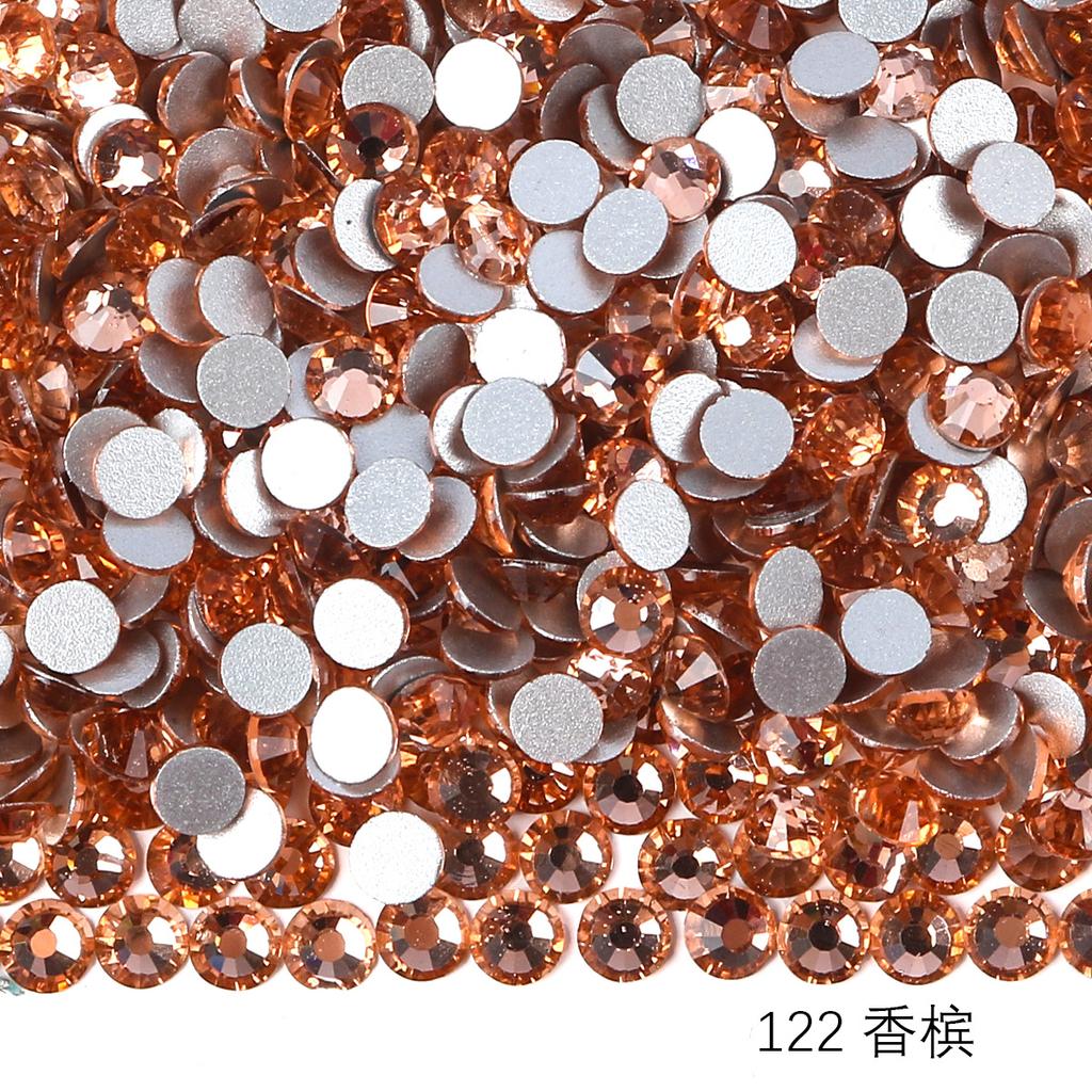 Verre Rond Strass Manucure DIY Diamant Bijoux, Accessoires Coque Téléphone Portable Autocollant Strass, Verre Cristal Fond Plat Strass Imitation Diamant