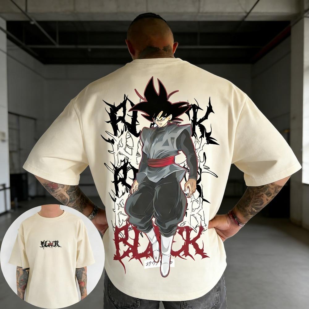 

Plus Size Dragon Ball Summer Anime Printed Mens and Womens Tshirt Casual Parent Child Tops Harajuku Style Y2K Street Fashion S