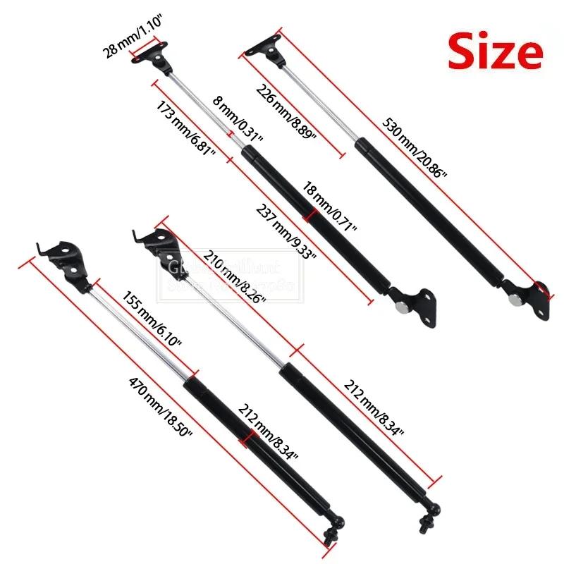 2Pair Car Front Bonnet Gas Struts+Pair Tailgate Gas Struts Lift Support Bar Steel For Toyota Land Cruiser 80 Series 1990-1997