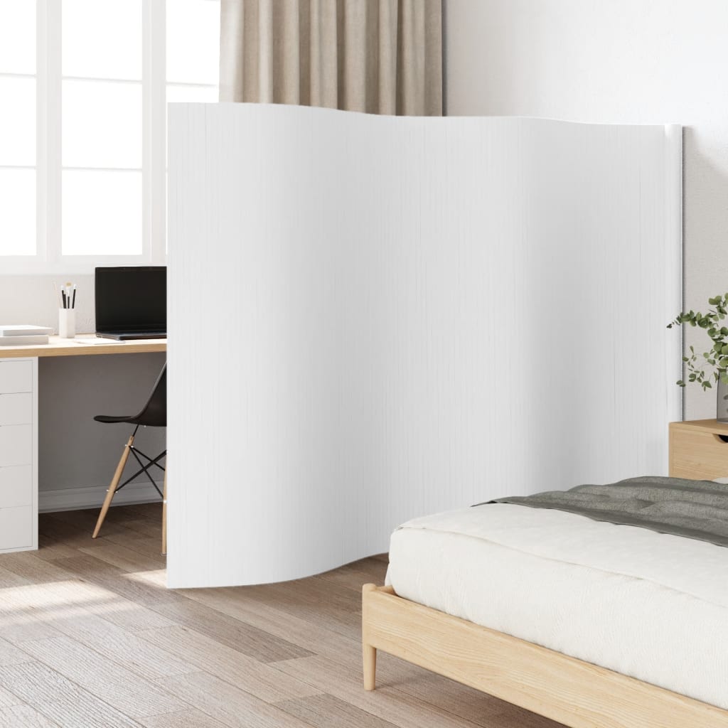 White Bamboo Room Divider Width 400 Cm Height 165 Cm