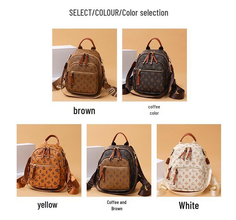 Dámský batoh s retro potiskem: Stylový, Velkokapacitní, Třícestný Módní pro Cestování a Výlety