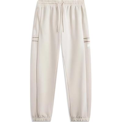 Li Ning Wade Series Sport Simple Solid Color Cuffed Casual Pants Men Bottoms Oatmeal-Gray AKLU211-5