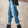 Women's Fashion Casual Summer Spring Ripped Denim Trousers Pants & Capris